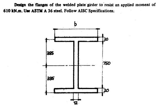 Solved Design the flanges of the welded plate girder to | Chegg.com