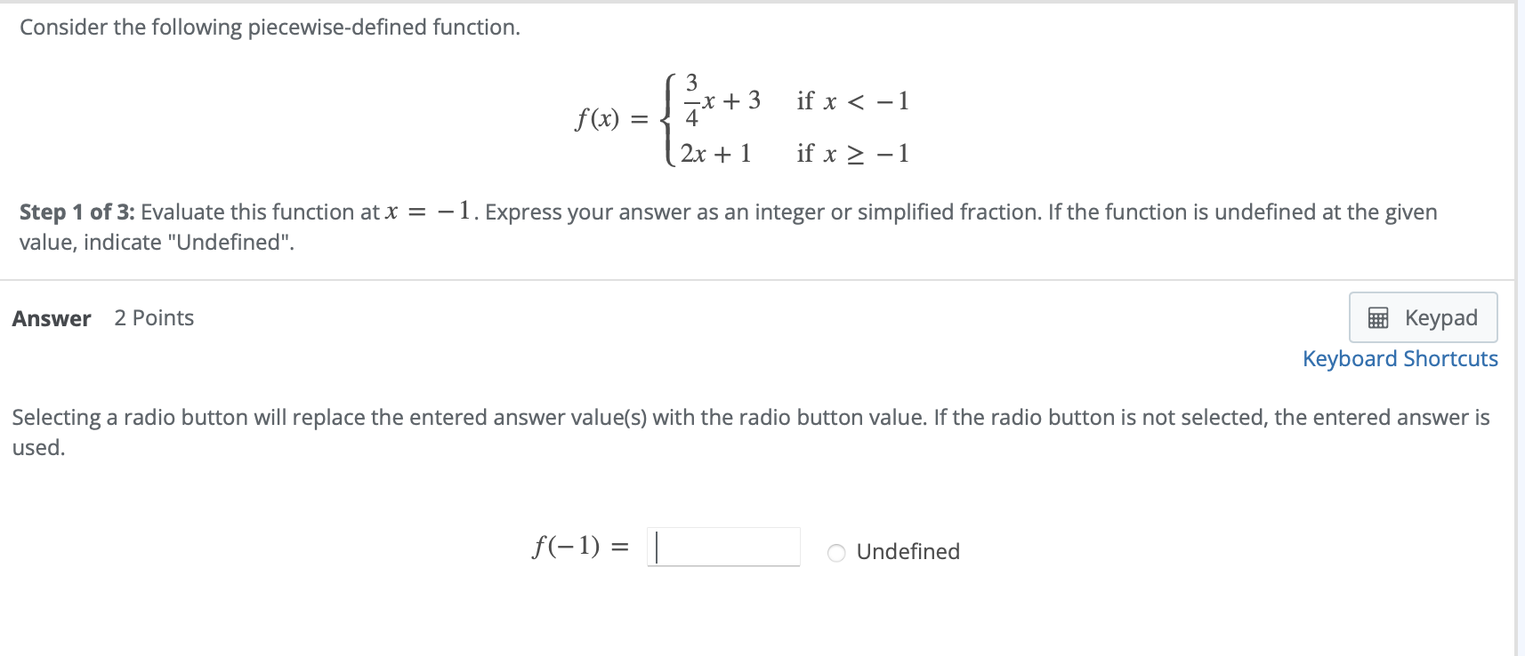 Solved Consider the following piecewise-defined function. 3 | Chegg.com