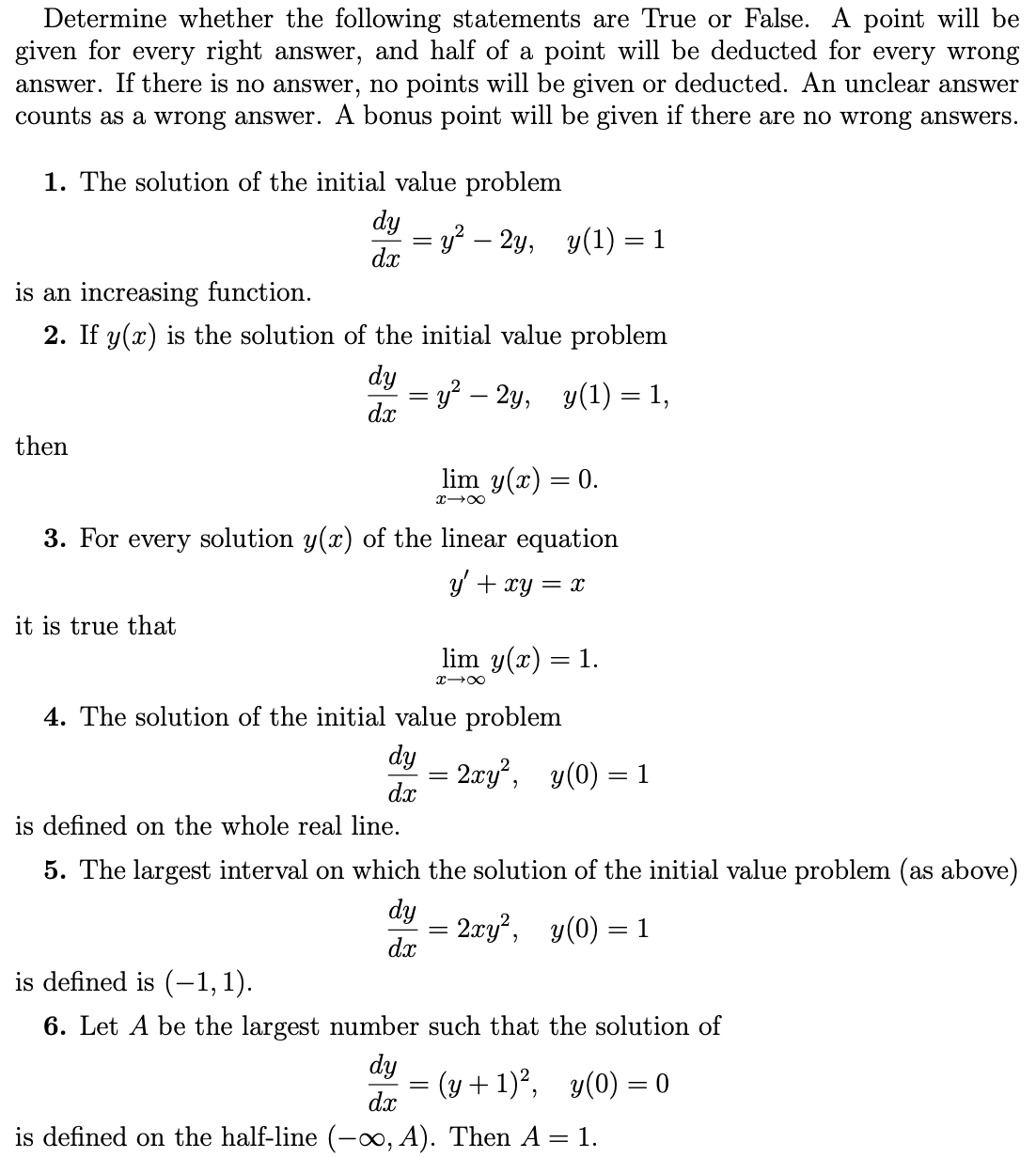 Solved Determine Whether The Following Statements Are True | Chegg.com