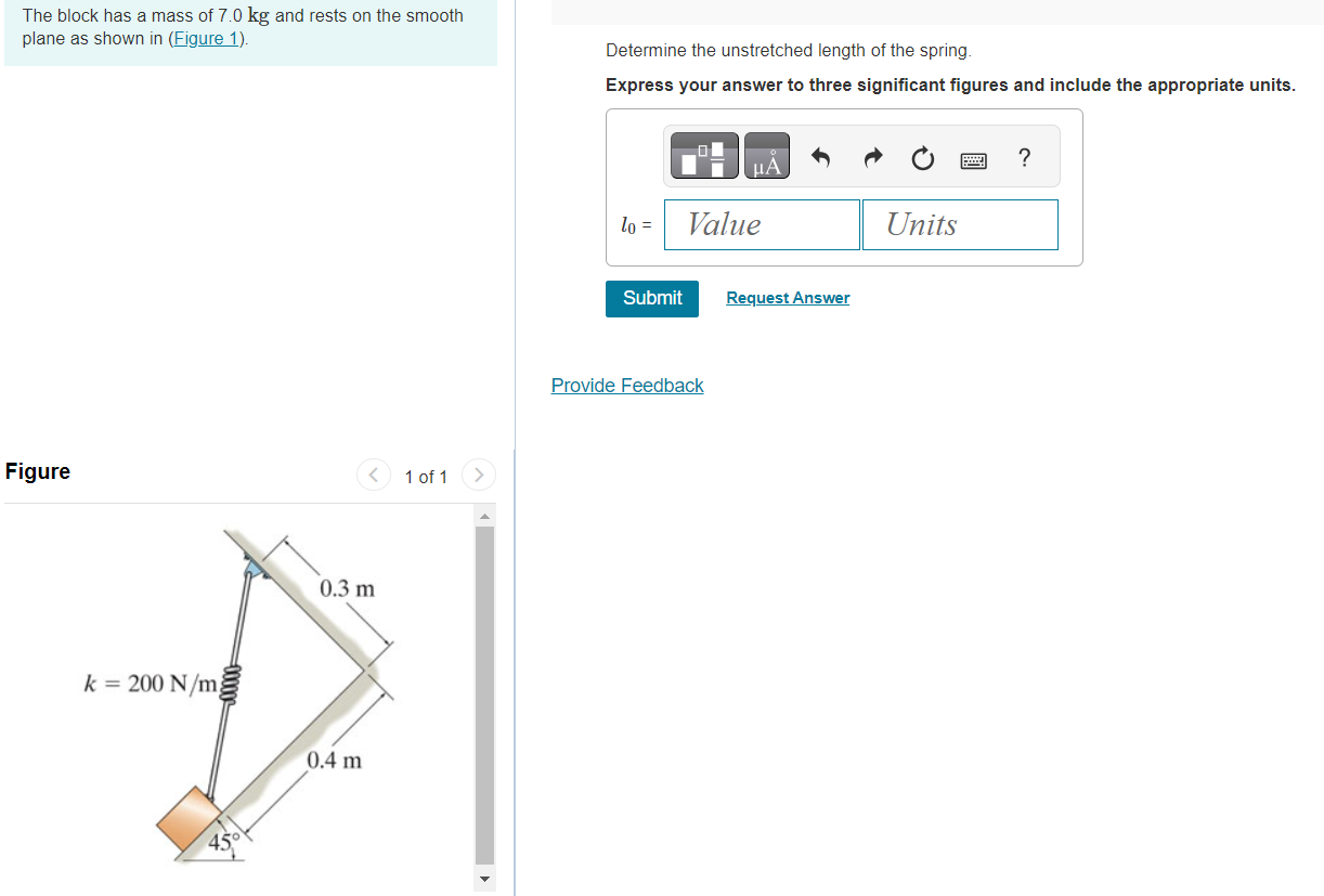 Solved The Block Has A Mass Of 7.0 Kg And Rests On The | Chegg.com