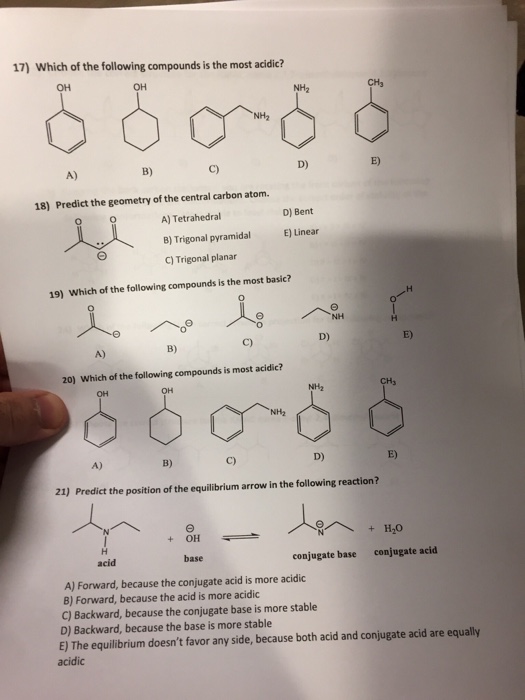 Solved Which Of The Following Compounds Is The Most Acidic? | Chegg.com