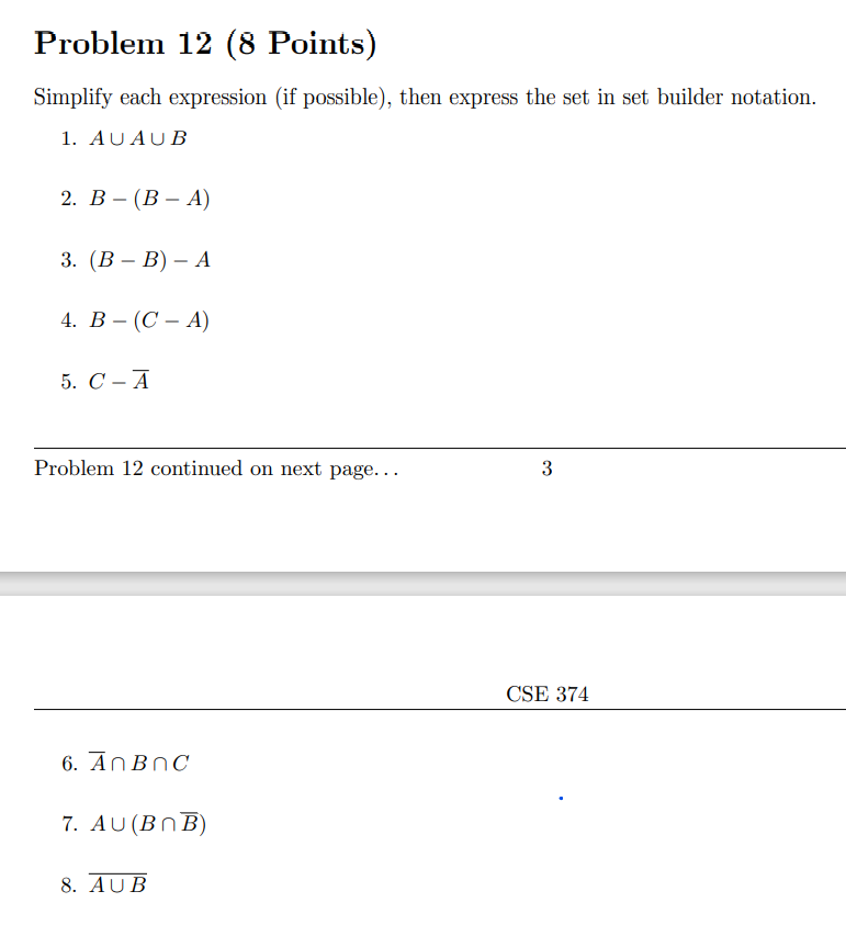 Solved Problem 12 (8 Points) Simplify each expression (if | Chegg.com