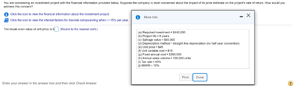 Solved You are considering an investment project with the | Chegg.com