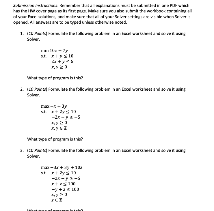 Solved Submission Instructions: Remember That All | Chegg.com