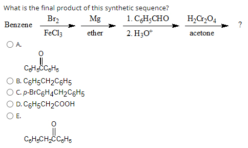 Solved What is the final product of this synthetic sequence? | Chegg.com