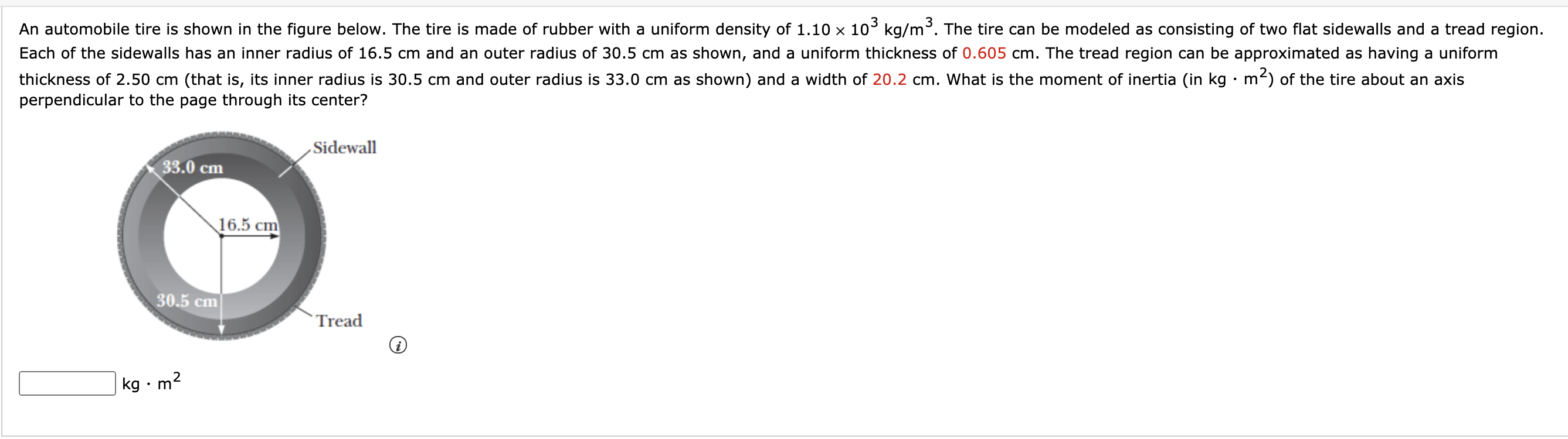 Solved An automobile tire is shown in the figure below. The | Chegg.com