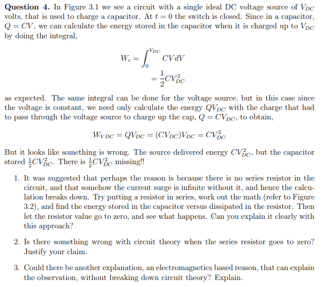 Solved Question 4. In Figure 3.1 we see a circuit with a