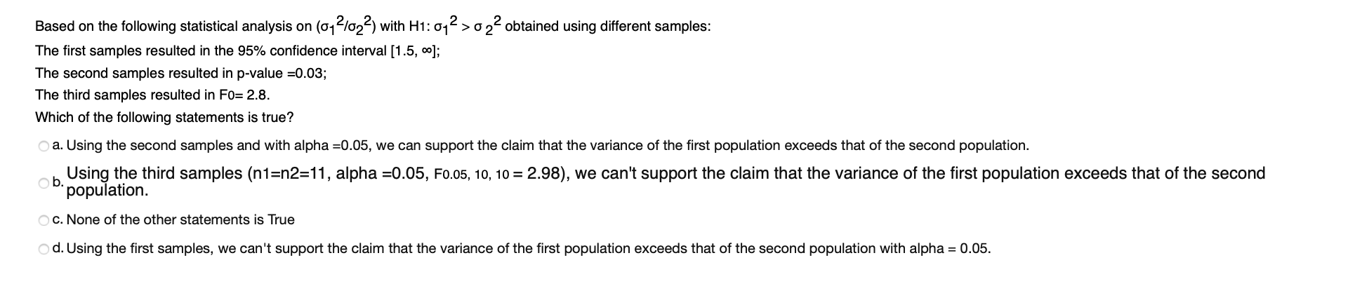 Solved Based On The Following Statistical Analysis On | Chegg.com