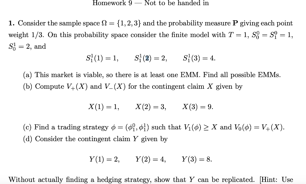 Homework 9 Not To Be Handed In 1 Consider The Chegg Com