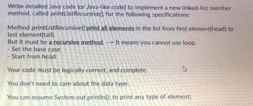 Solved Write detailed Java code for Java-like code) to | Chegg.com