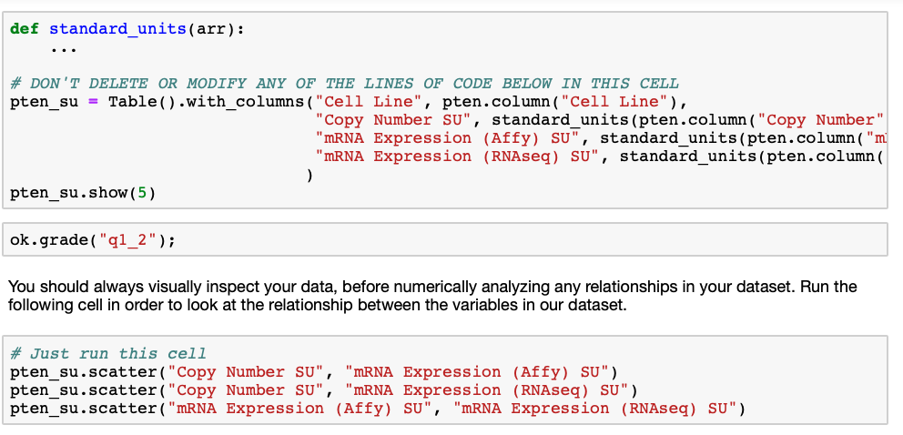 Run the following cell to load the pten table. The | Chegg.com