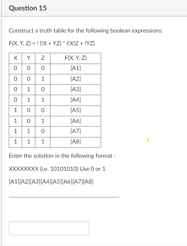 Solved Construct A Truth Table For The Following Boolean | Chegg.com