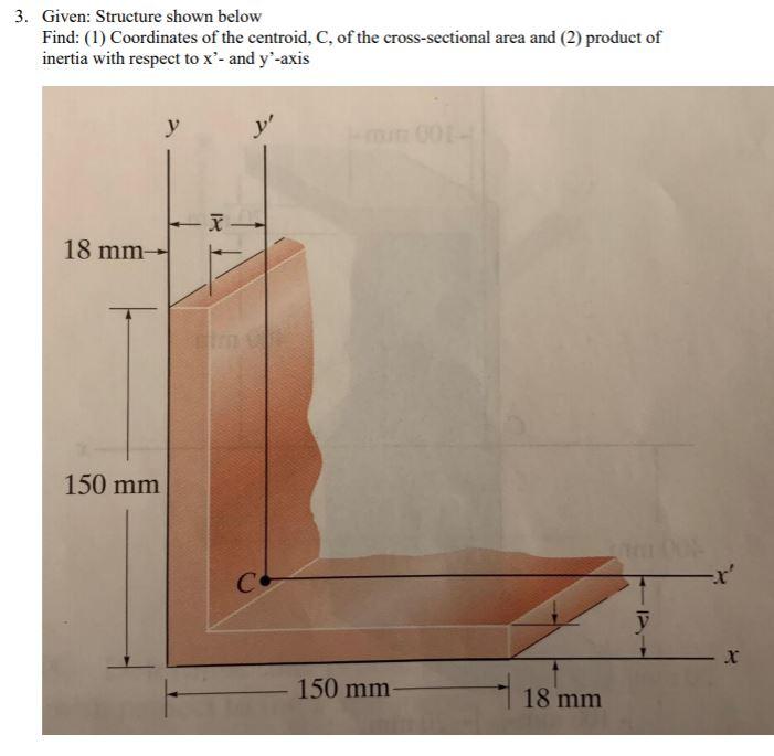 Solved 3. Given: Structure shown below Find: (1) Coordinates | Chegg.com