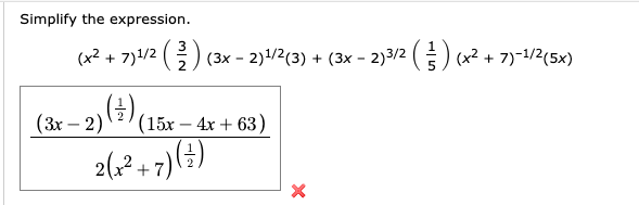 Solved I keep getting the answer wrong when I am simplifying | Chegg.com