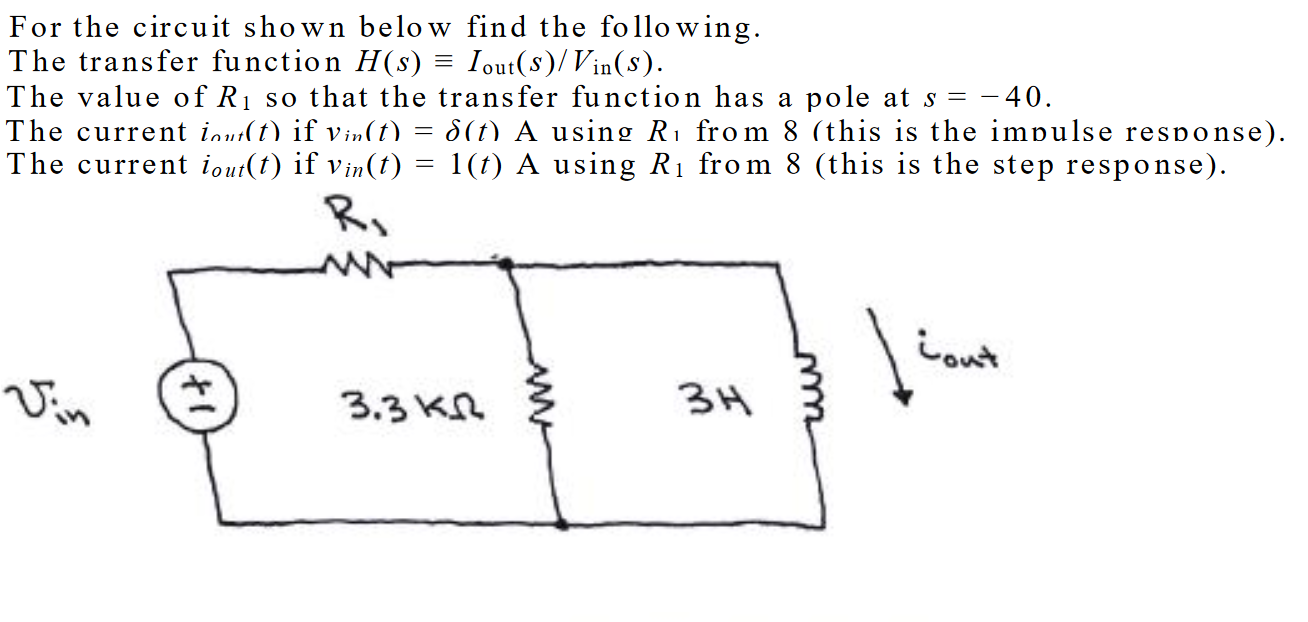 Solved For The Circuit Shown Below Find The Following. The | Chegg.com