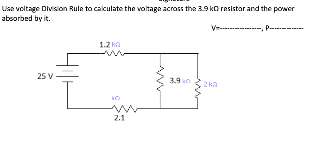 Solved Use voltage Division Rule to calculate the voltage | Chegg.com