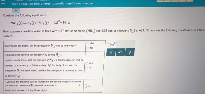 Solved Using reaction free energy to predict equilibrium Chegg com