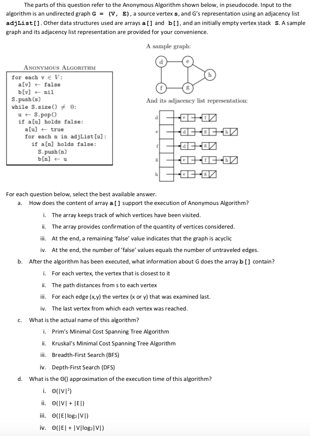 Solved The Parts Of This Question Refer To The Anonymous Chegg Com