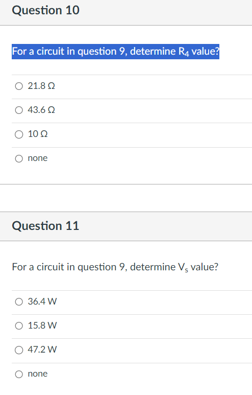 Solved For the given circuit below, determine \\( | Chegg.com