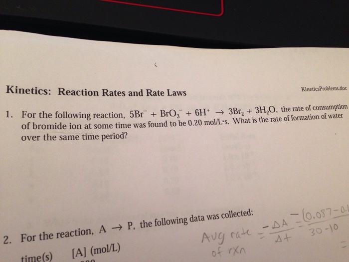 Solved Kinetics: Reaction Rates and Rate Laws | Chegg.com