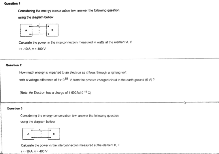 Solved Question 1 Considering the energy conservation law | Chegg.com