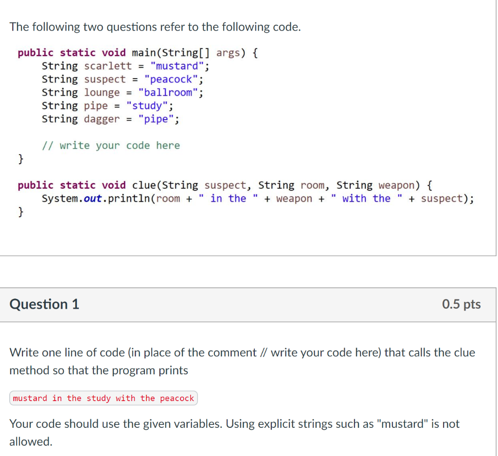 Solved The following two questions refer to the following | Chegg.com