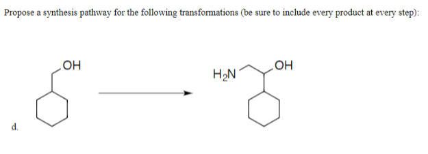 Solved Propose a synthesis pathway for the following | Chegg.com