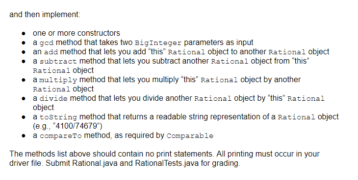 Solved Files: Rational.java, Rational Tests.java | Chegg.com