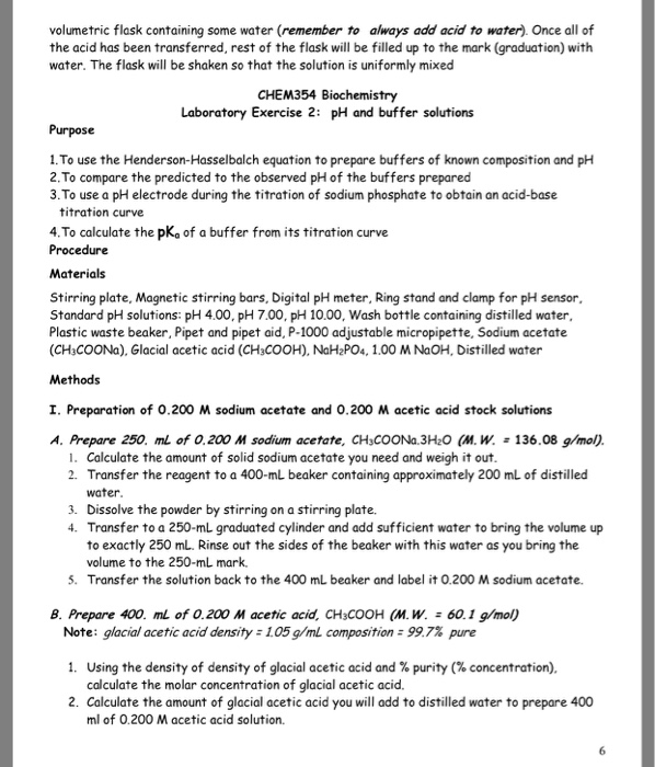 Solved Laboratory Exercise 2 Introduction to pH and Buffers