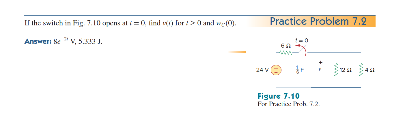 Solved Practice Problem 7 1 Refer To The Circuit In Fig Chegg Com