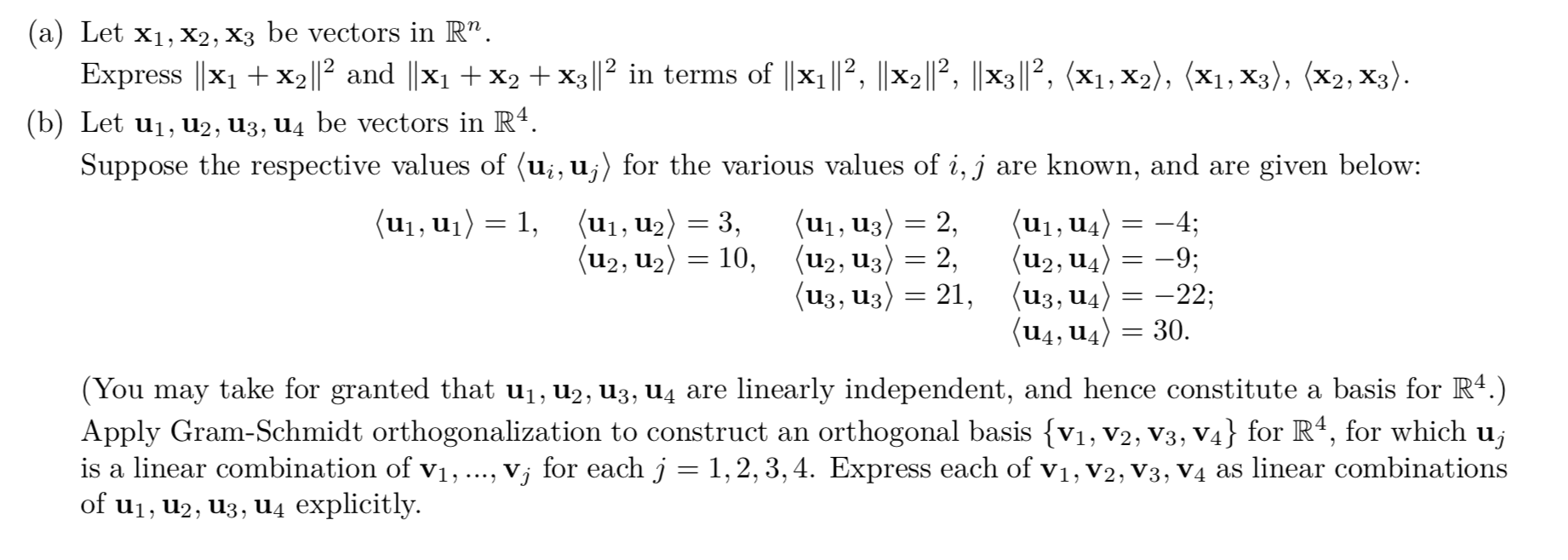 Solved (a) Let X1, X2, X3 be vectors in R”. Express x1 + | Chegg.com