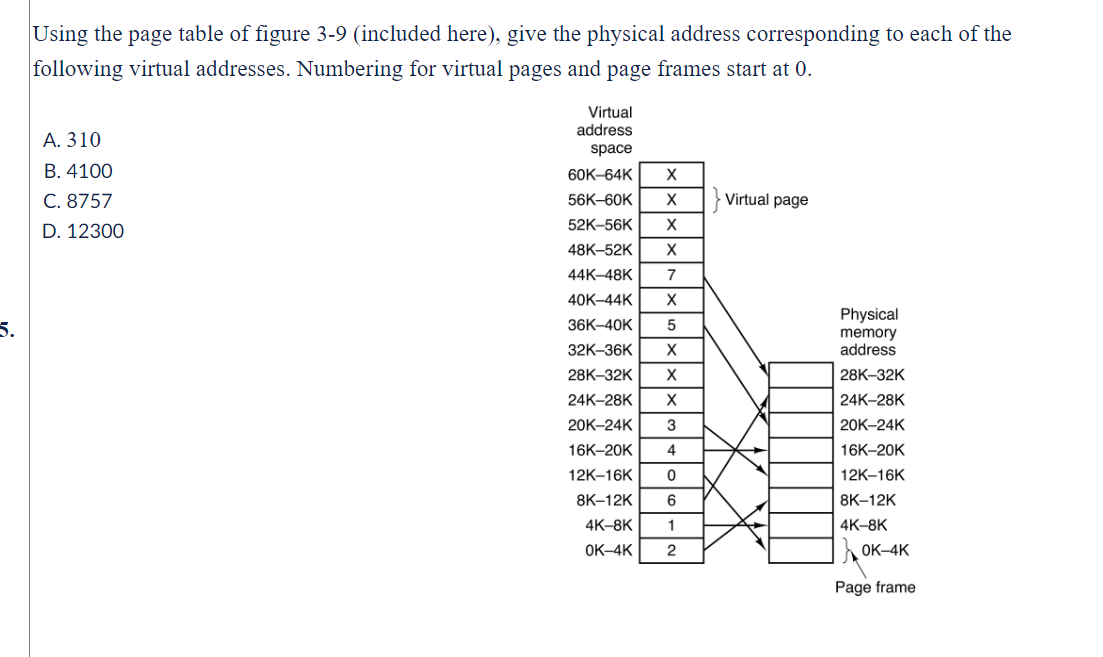 Solved Using the page table of figure 3-9 (included here), | Chegg.com