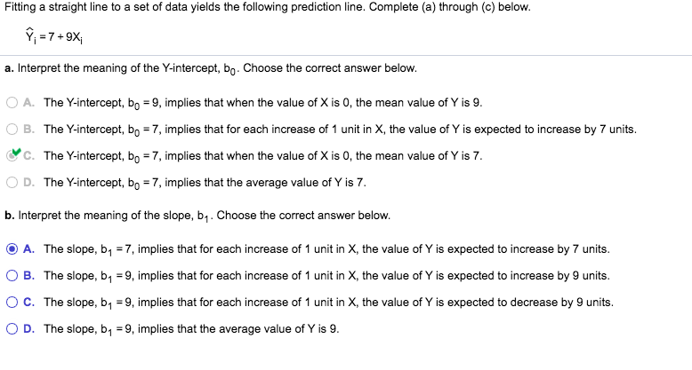 Solved Fitting A Straight Line To A Set Of Data Yields Th Chegg Com