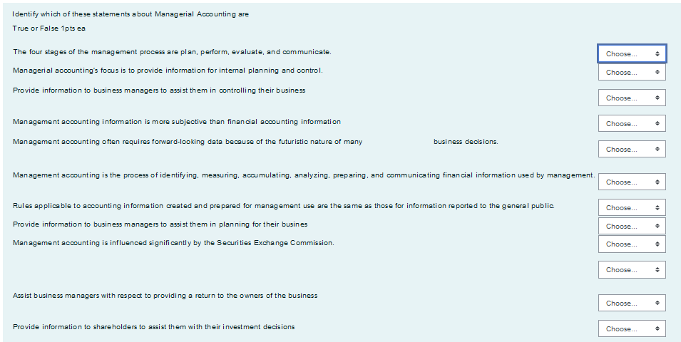 Solved Identify which of these statements about Managerial | Chegg.com