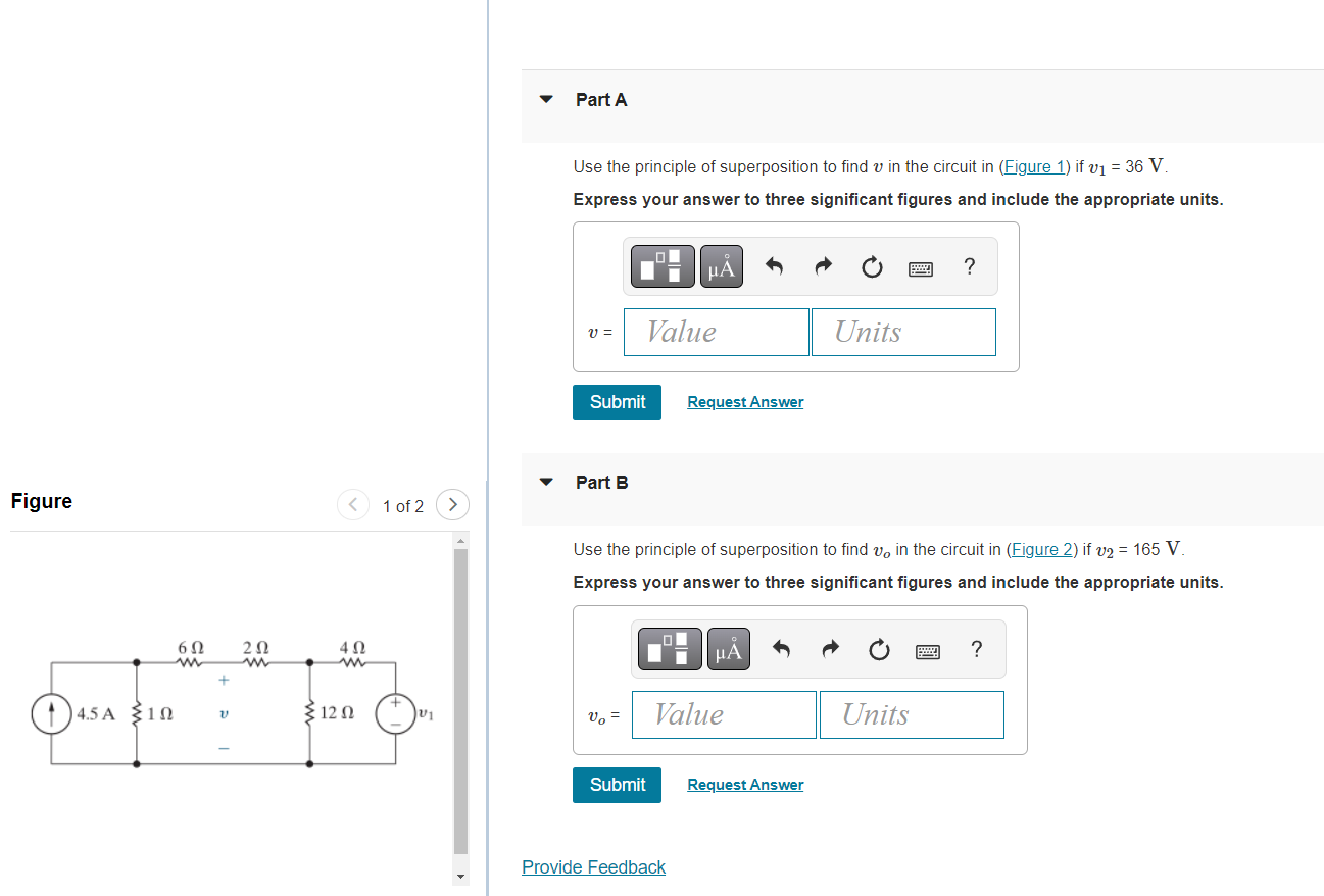 Solved Use the principle of superposition to find v in the | Chegg.com