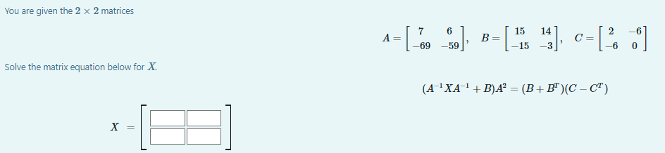Solved You are given the 2×2 matrices | Chegg.com