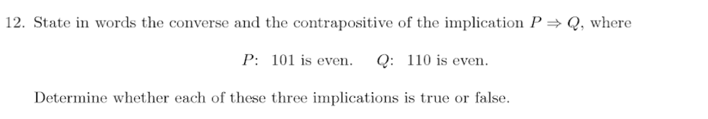Solved 12. State in words the converse and the | Chegg.com