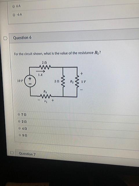 Solved 6A 0.6A Question 6 For the circuit shown, what is the | Chegg.com
