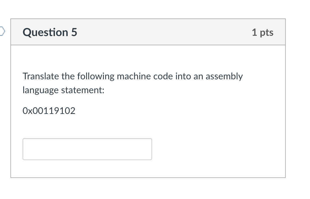 Solved Translate The Following Machine Code Into An Assembly