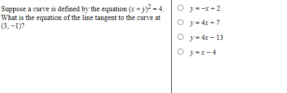 Solved Suppose a curve is defined by the equation (x + y)2 - | Chegg.com