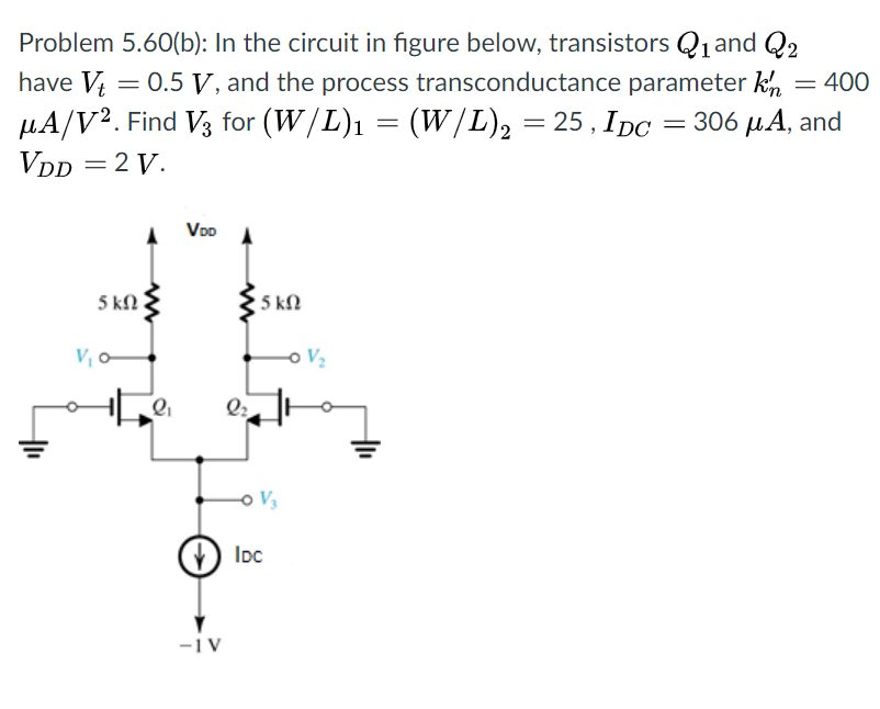 Solved Problem 5.60(b): In The Circuit In Figure Below, | Chegg.com