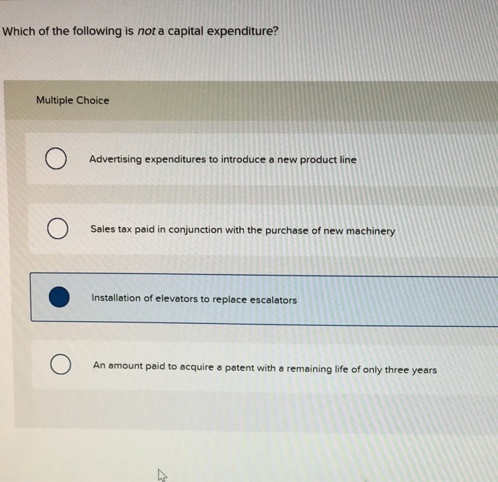 solved-which-of-the-following-is-not-a-capital-expenditure-chegg