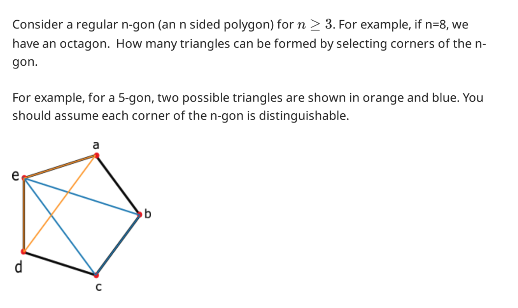 Solved Consider A Regular N Gon An N Sided Polygon For