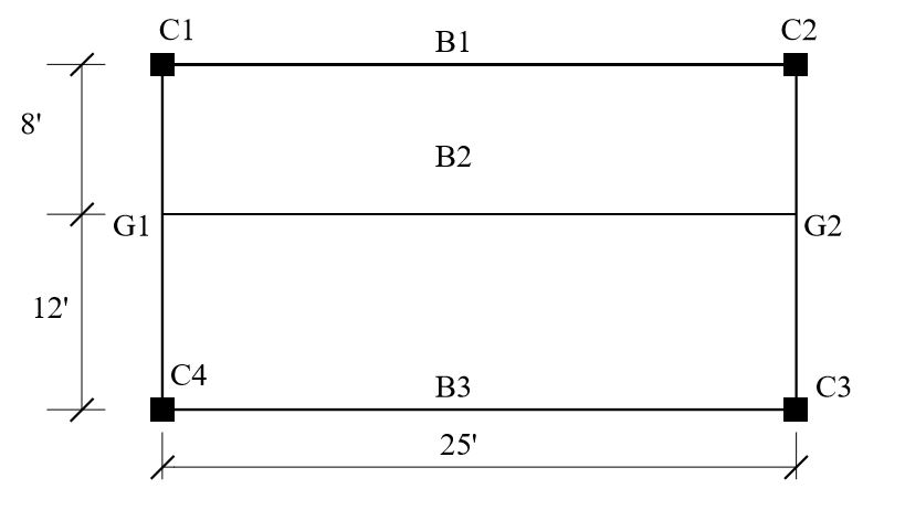 Solved The floor framing plan shown in the figure below is | Chegg.com