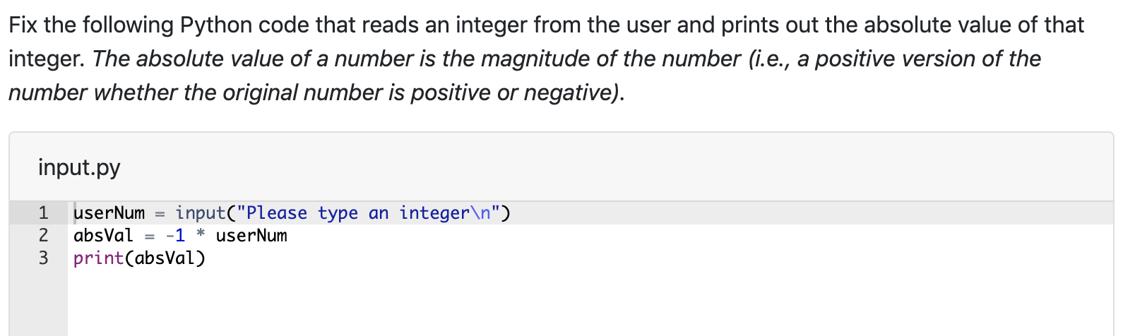 solved-fix-the-following-python-code-that-reads-an-integ