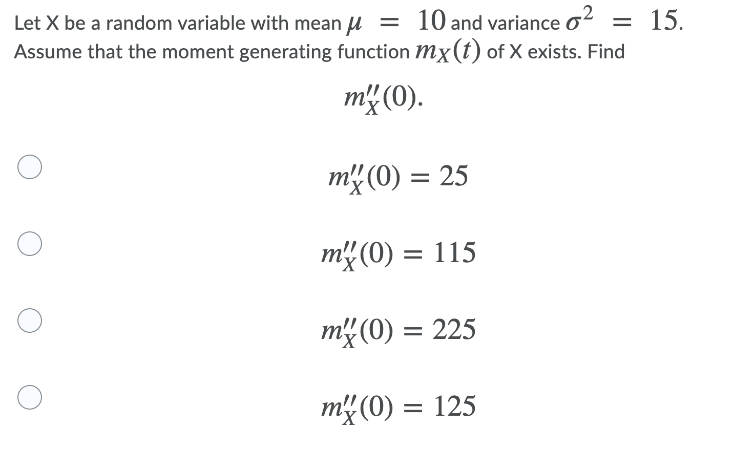 Solved Let X be a random variable with mean u = 10 and | Chegg.com