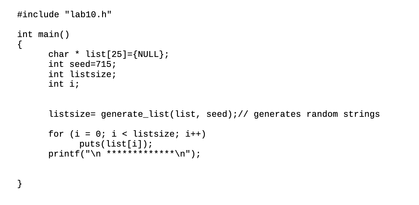 Recall data in char * list[] are addresses which | Chegg.com