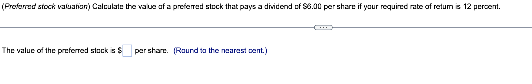 Solved (Preferred stock valuation) Calculate the value of a | Chegg.com