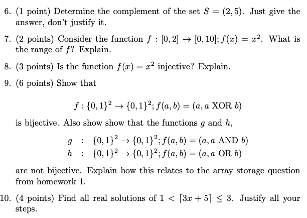 Solved 6. (1 point) Determine the complement of the set | Chegg.com