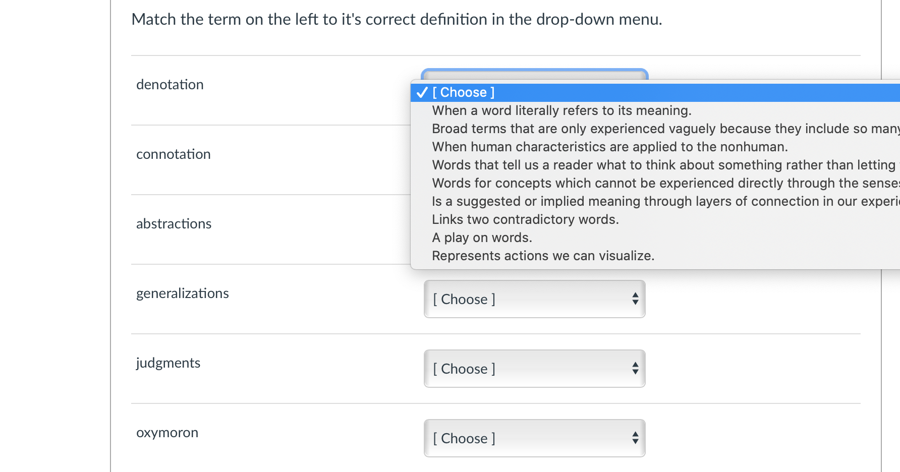 Match The Term On The Left To It S Correct Definition Chegg Com